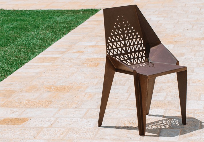 FOGLIA_001 | Sedia in corten