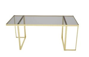 JACKIE| Tavolo in ottone e vetro — L 180 cm · P 75 cm · H 75 cm