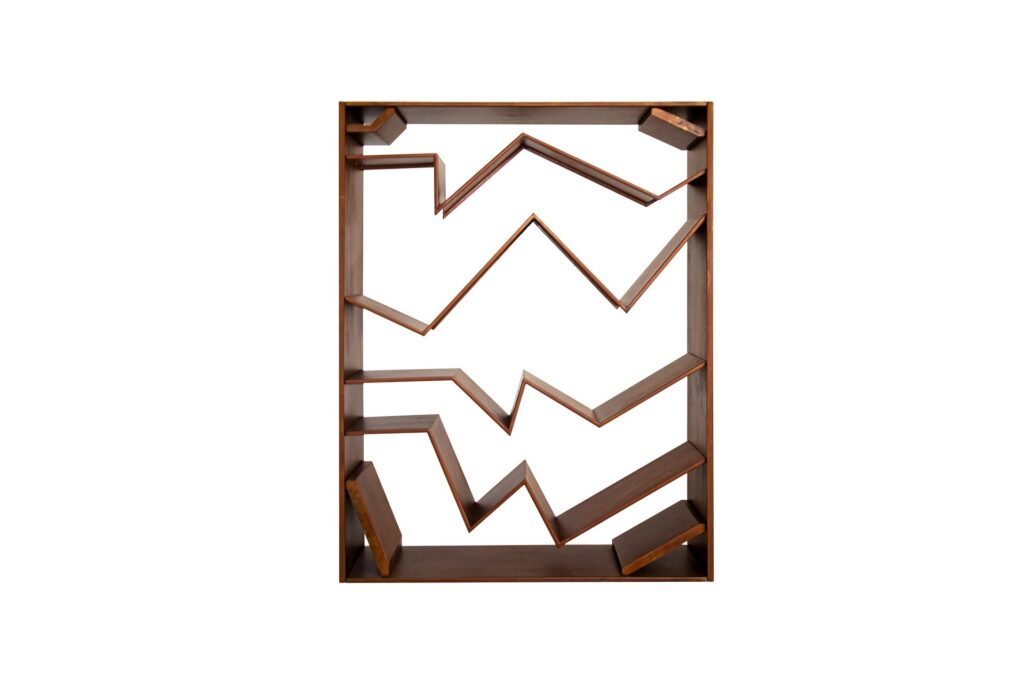 PIEGA | Libreria in corten — Finitura bruno cerata