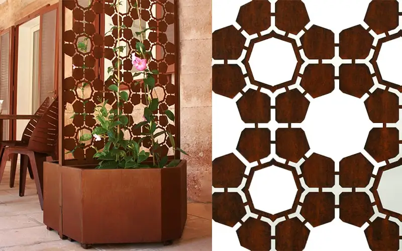 Dettaglio corten con cactus