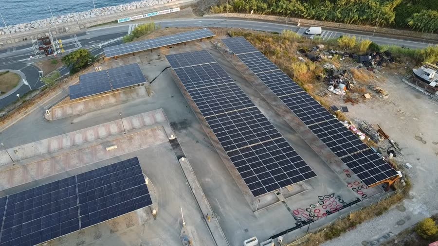 Pensiline Fotovoltaiche — Porto di Piombino