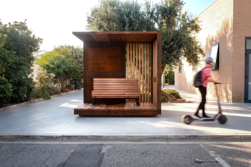 CUBO | Pensilina in corten e legno — foto 6